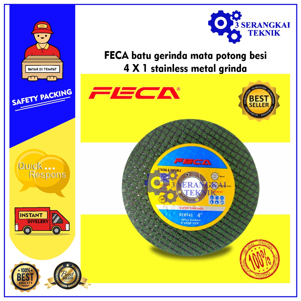 FECA batu gerinda mata potong besi 4 X 1 stainless metal grinda