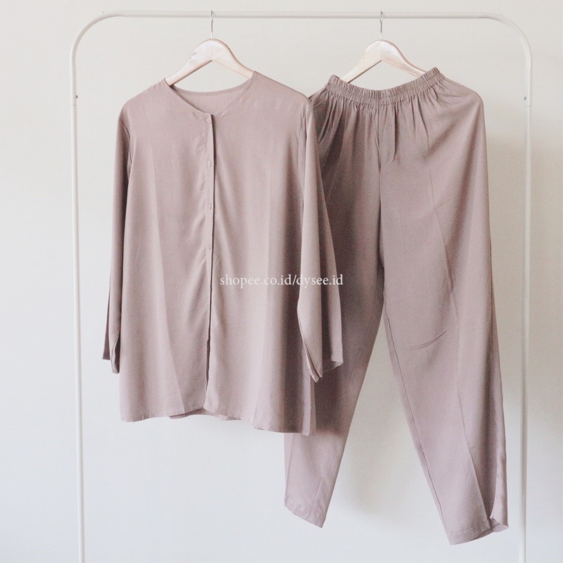 (PIYAMA POLOS) PIYAMA RAYON PAJAMAS RAYON SET BAJU WANITA VIRAL ELEGAN MURAH-MILO