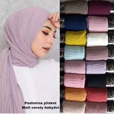 PASHMINA FULL PLISKET BAHAN HYGET/PASHMINA PLISKET/KERUDUNG PASHMINA