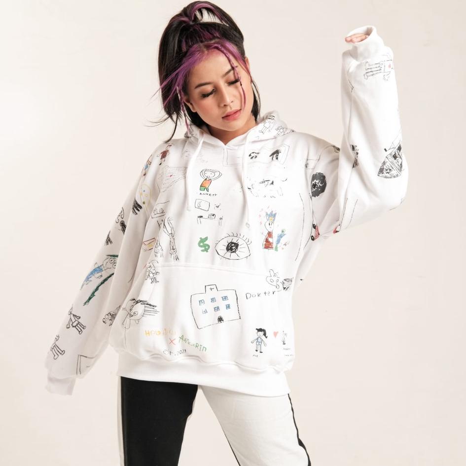 New Hoodie Hoodieku x Awkarin Special Editions White う