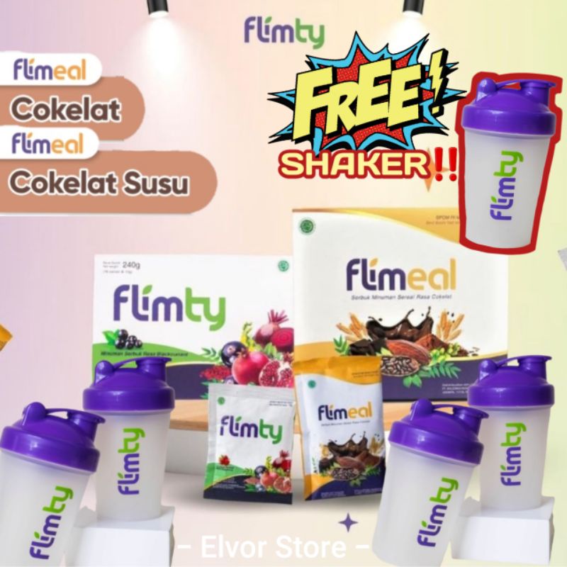 FLIMEAL MEAL REPLACEMENT / FLIMTY FIBER DETOX FIBER - PAKET DIET DETOX ALAMI - PAKET COMBO HEMAT FREE SHAKER