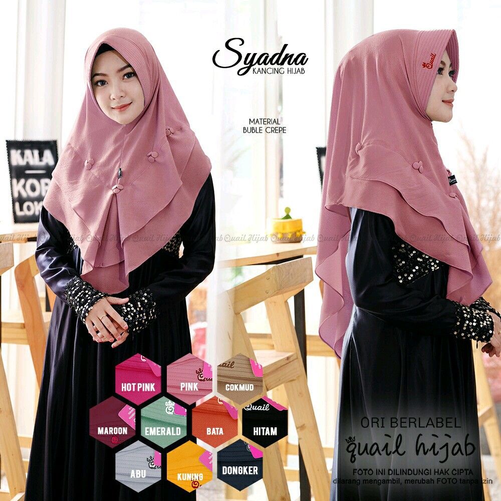 Best Seller Quail Exclusive Aniza Jilbab Hijab Khimar Ori By