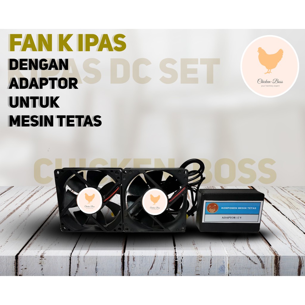 Fan Kipas Set 8cm dengan Adaptor untuk Mesin Tetas