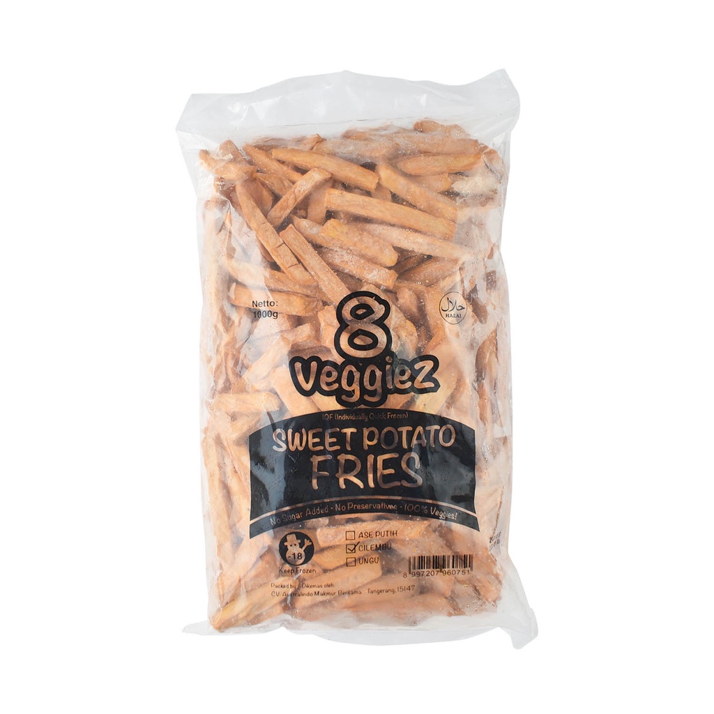 Frozen IQF Cilembu Sweet Potatoes Fries/ Ubi Cilembu Fries Beku 500 Gr