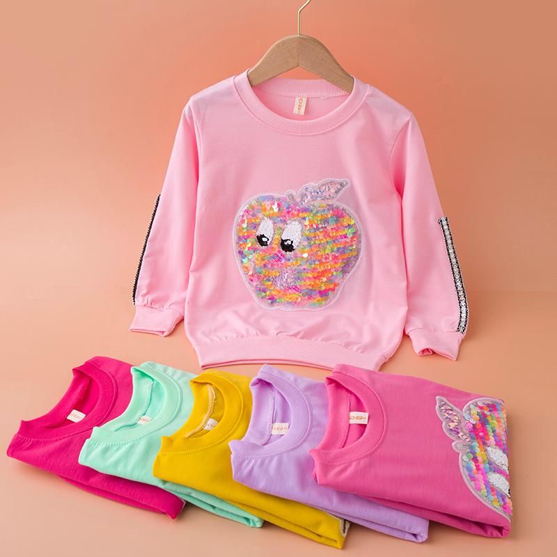 Kaos Anak Perempuan Import 4-11 Tahun Sweter Anak Import 100% APLIKASI BULU USAP RENDA