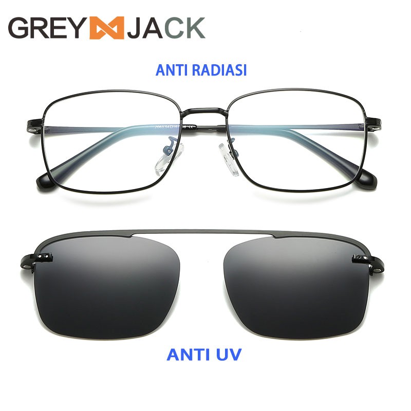 

GREY JACK/Kacamata Clip on/anti radiasi pria dan wanita 2063 hitam