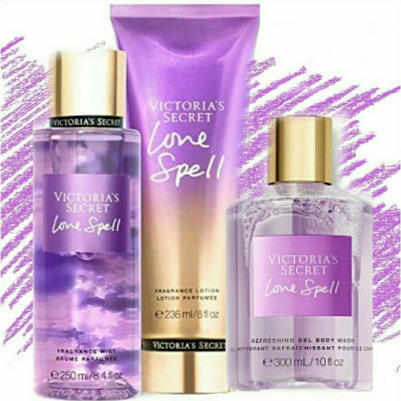 VICTORIA'S SECRET VS LOVE SPELL FRUITY FLORAL CHERRY BLOSSOM FRESH PEACH IMPOSSIBLE TO RESIST SERIES FULLSIZE TRAVELSIZE ROLLERBALL BODY LOTION MIST EAU DE PARFUM EDP