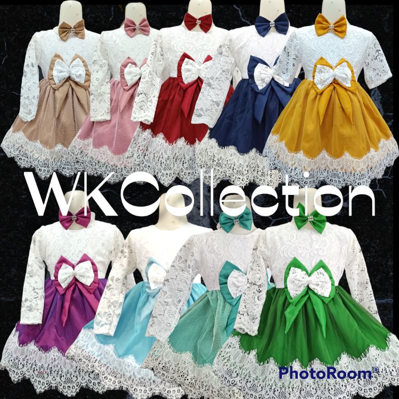 GAUN PESTA ANAK PEREMPUAN DRESS TUTU PEREMPUAN BAHAN BRUKAT