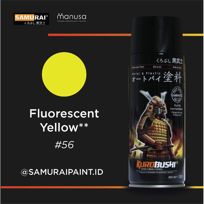 Samuraipaint Flourescent Yellow 56 Stabilo Kuning #56 Cat Aerosol Kualitas Kompresor, Samuraipaint.i