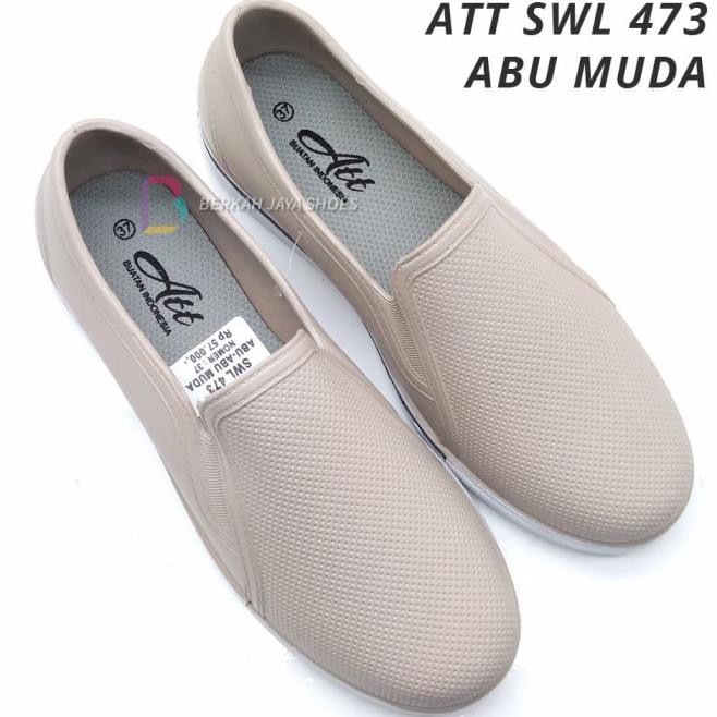 Y4Jd Sepatu Karet Wanita - Sepatu Slip On Karet Wanita Att Swl 473 - 2 - Biru Muda, 38 65Xp