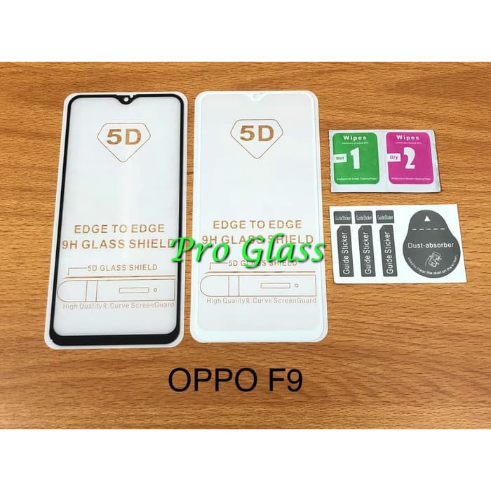 OPPO F9 3D 4D 5D Full Cover Premium Tempered Glass Metal Packaging