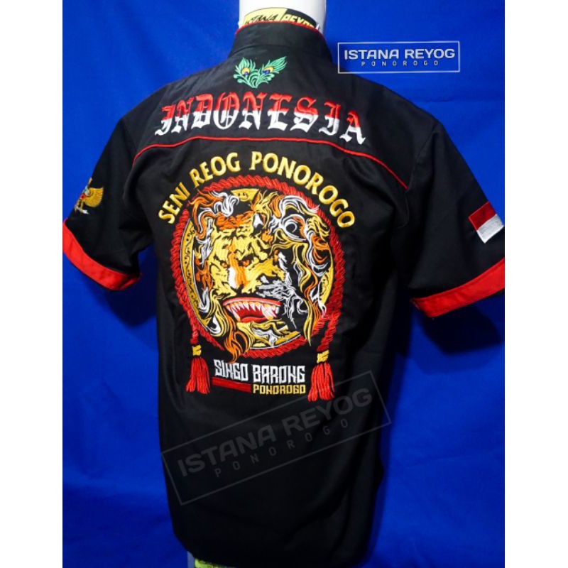 BAJU REOG / HEM/KEMEJA BORDIR REOG PONOROGO BARONG / BAJU REOG / KAOS BUDAYA / PENADON BORDIR / JARANAN