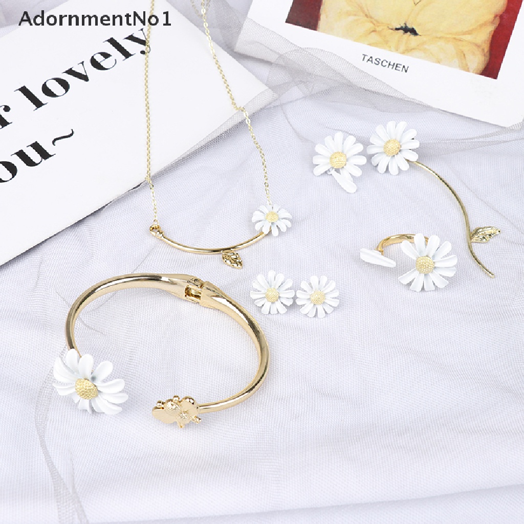 (AdornmentNo1) 1pc Gelang Tangan Terbuka Motif Bunga Aster Aksen Enamel Untuk Perhiasan Wanita