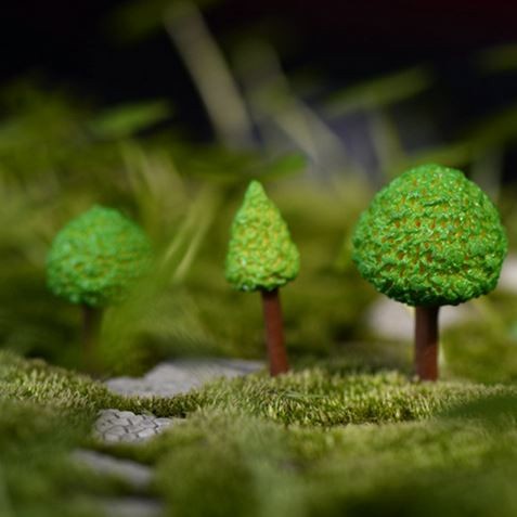 Miniatures - Terrariums - Green Tree Ornaments (3pcs)