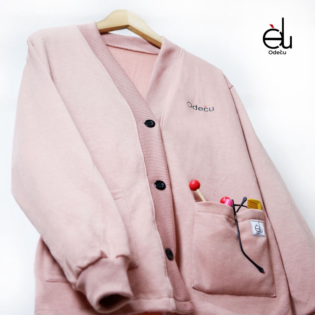 ODECU CARDIGAN FLEECE DUSTY PINK