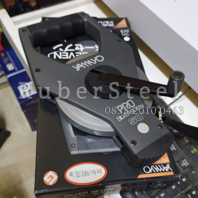 YAMAYO Meteran Roll Gulung Pro Silver Seven 50 Meter Measuring Tape Original