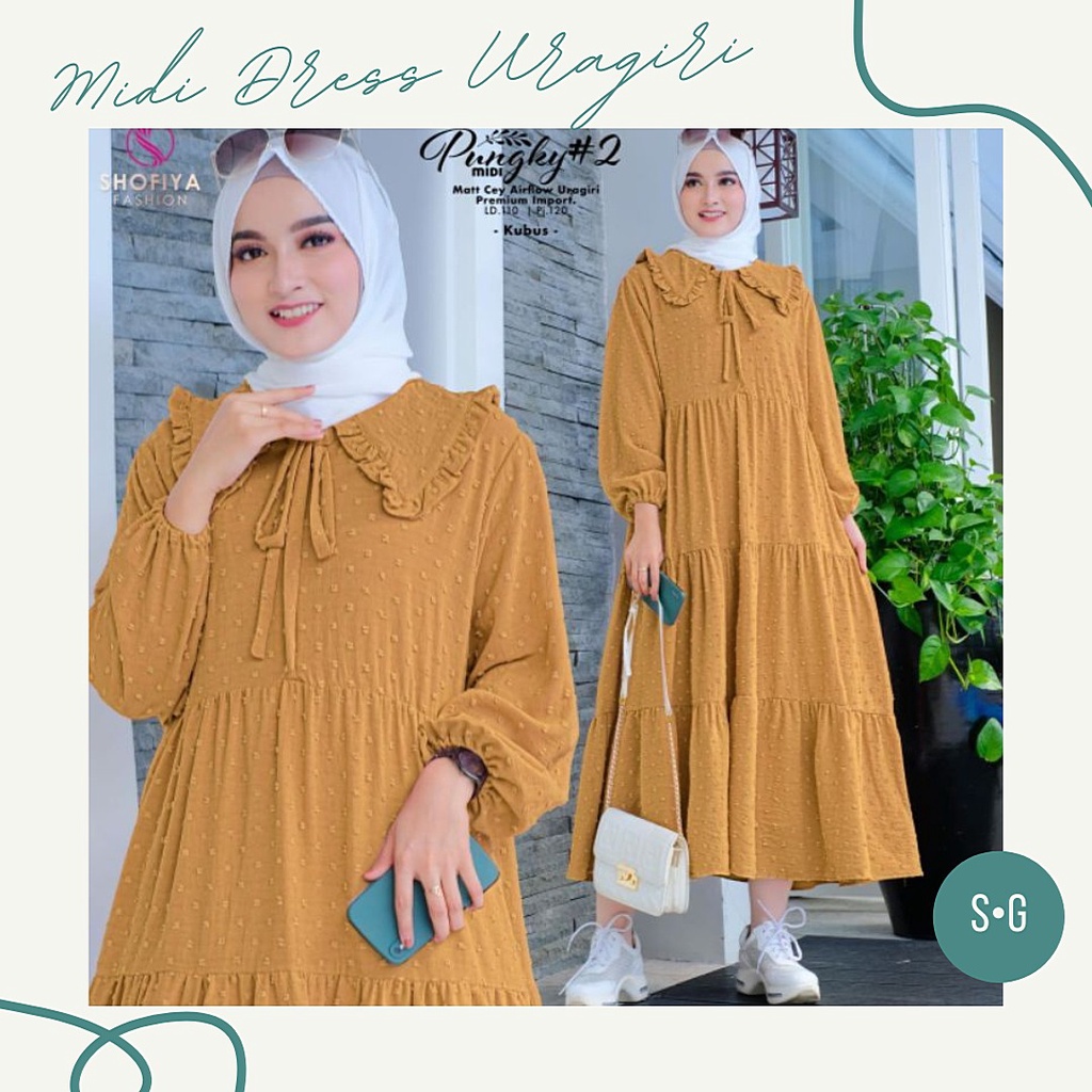 ZAMIRA MIDI DRESS / DRESS KATUN CRINCLE URAGIRI TERBARU