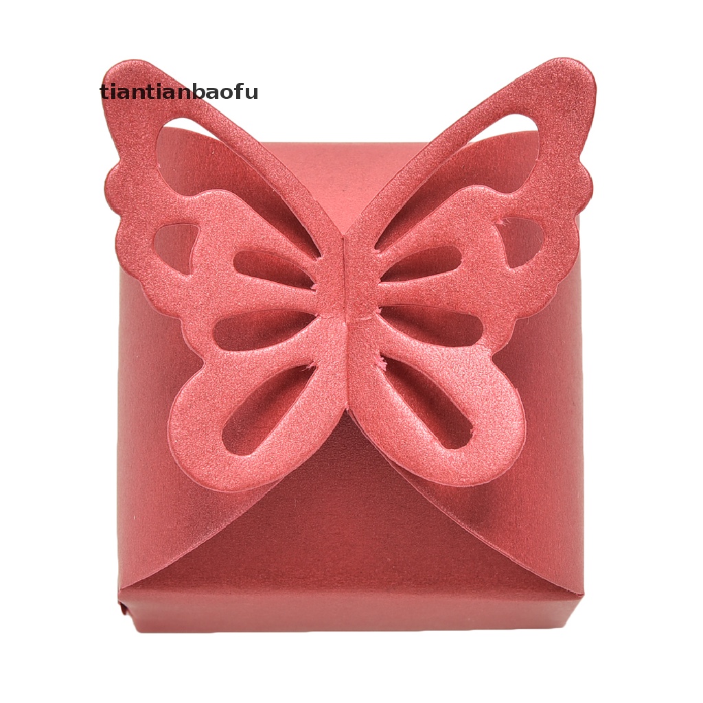 [tiantianbaofu] 10pcs Butterfly Style Favor Gift Candy Cake Boxes For Wedding Party Baby Shower  10x Butterfly Cake Wed