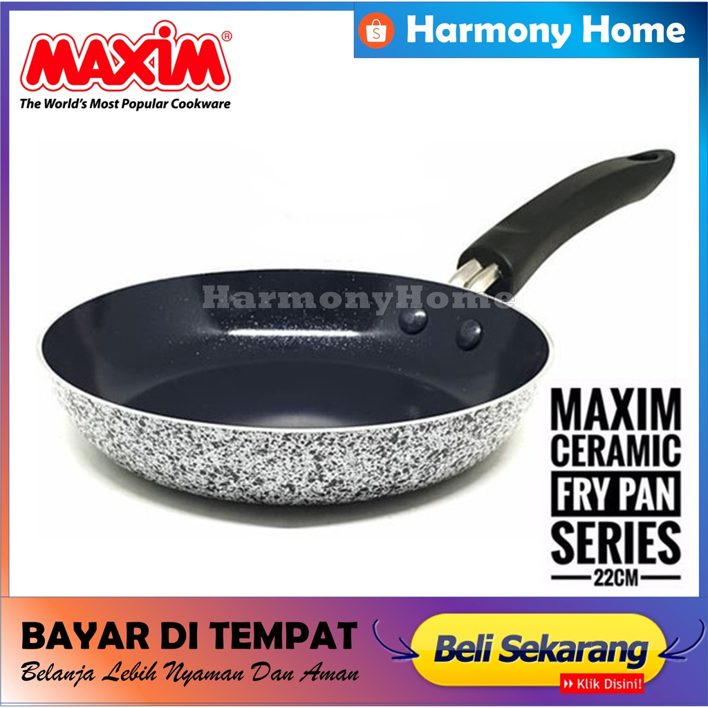 Maxim Neostone  22 Cm Frypan Marble Ceramic Penggorengan Anti Lengket 22 Cm Fry Pan Anti Lengket Penggorengan