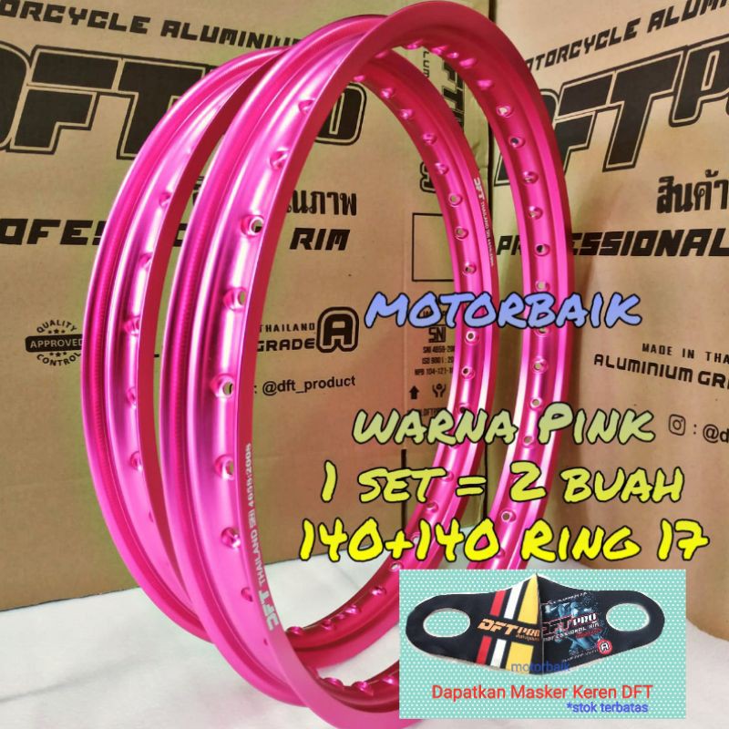 Velg DFT Pro Pink 140 Ring 17 Thailand 0riginal Jual Per Sepasang