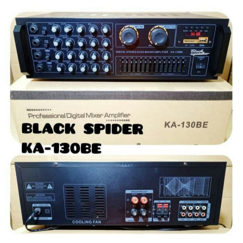 AMPLIFIER POWER MIXER BLUETOOTH BLACK SPIDER KA 130 BE BERGARANSI