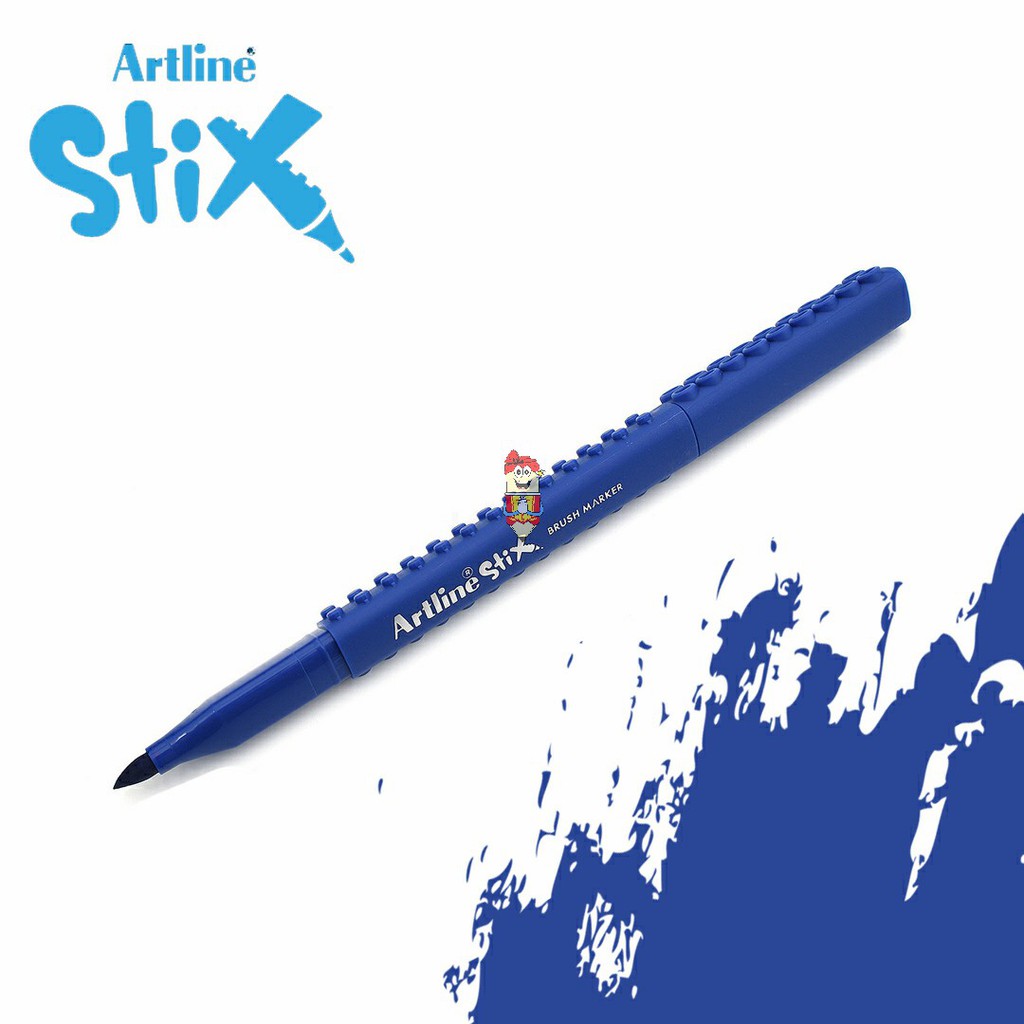 

Artline Stix Brush Marker - Blue / Brush Pen