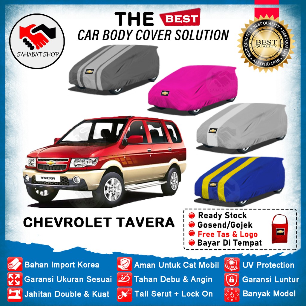 Sahabat Body Cover Mobil Tavera / Sarung Penutup Chevrolet Tavera Outdoor 2000 2001 2002 2003 2004 2005 2006 2007 / Selimut Mantel Tutup Pelindung Kerudung Mantol Kerodong Bungkus Terpal Kelambu Pembungkus Mobil Tavera Waterpeoof Anti Air Model Biru