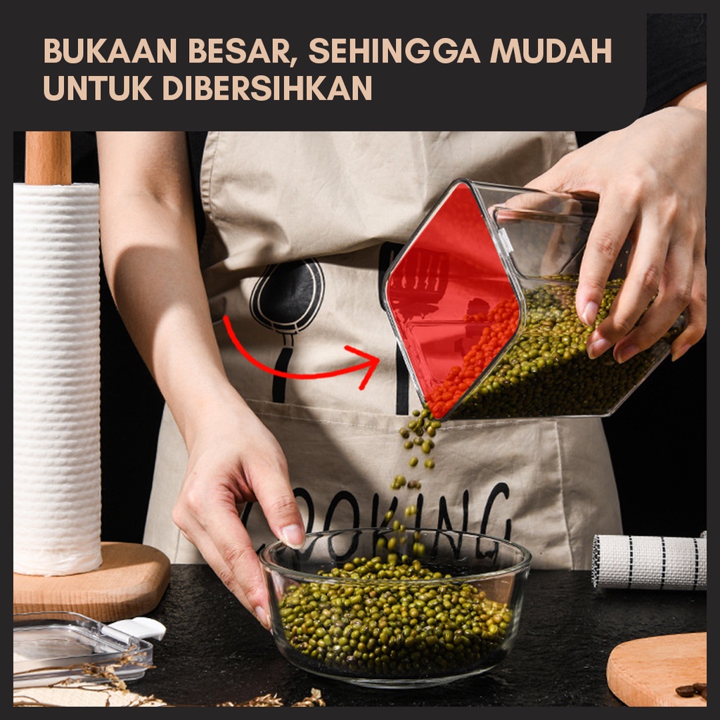 TOPLES KOTAK SNACK KEDAP UDARA | CEREAL CONTAINER | FOOD STORAGE JAR | KONTAINER MAKAN | GRAIN JAR