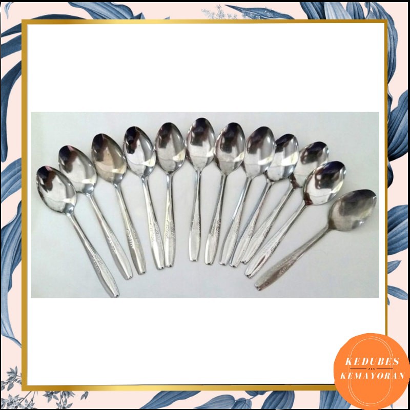 Sendok Garpu Stainless / Sendok Makan / Sendok 18gr Murah / Sendok isi 12 pcs / Spoon [KK]