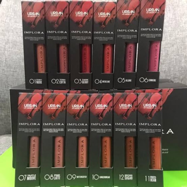 [ IMPLORA ] URBAN LIP CREAM MATTTE 12 WARNA | Shopee Indonesia