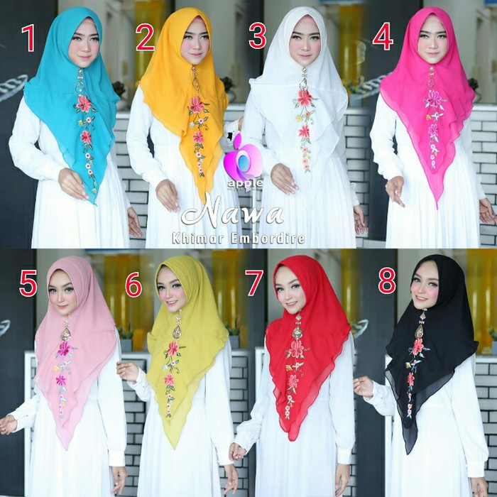 NAWA KHIMAR BORDIR ORI APPLE HIJAB
