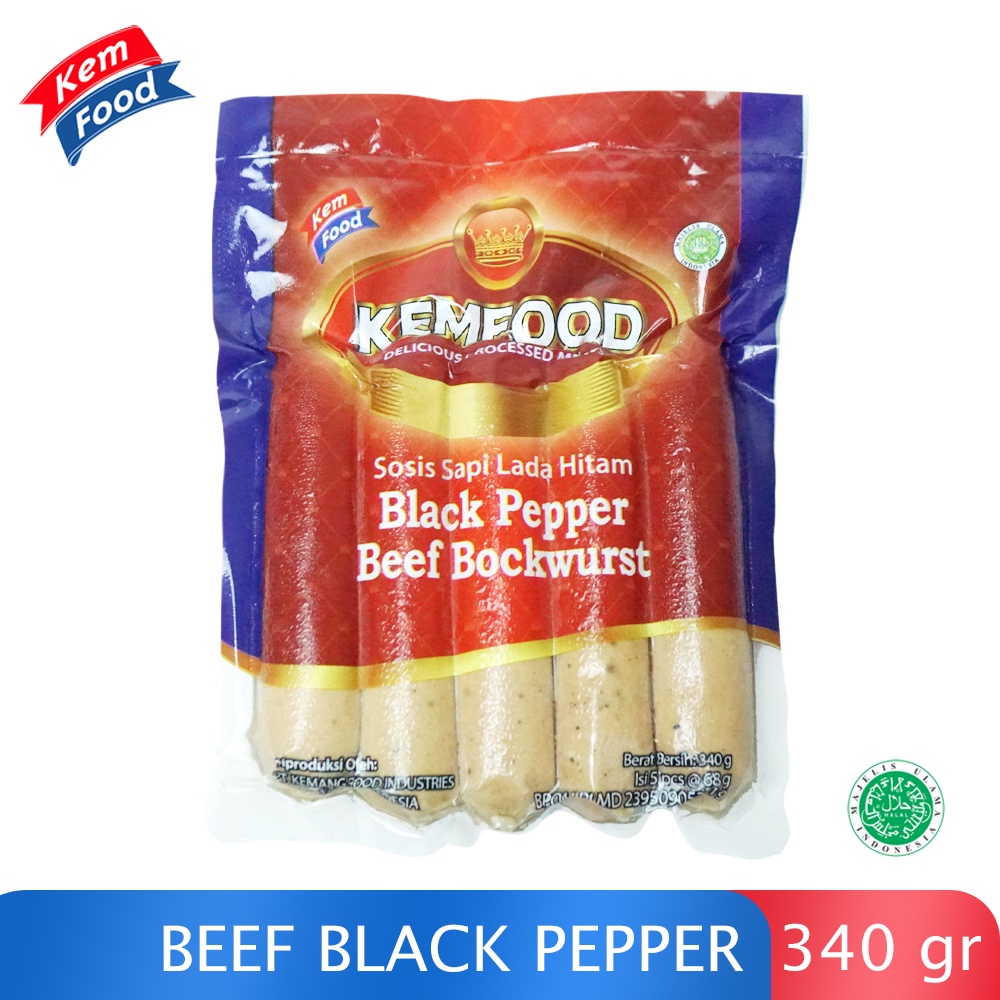 

Kemfood Sosis Sapi Black Pepper Beef Bockwurst - 340 gr
