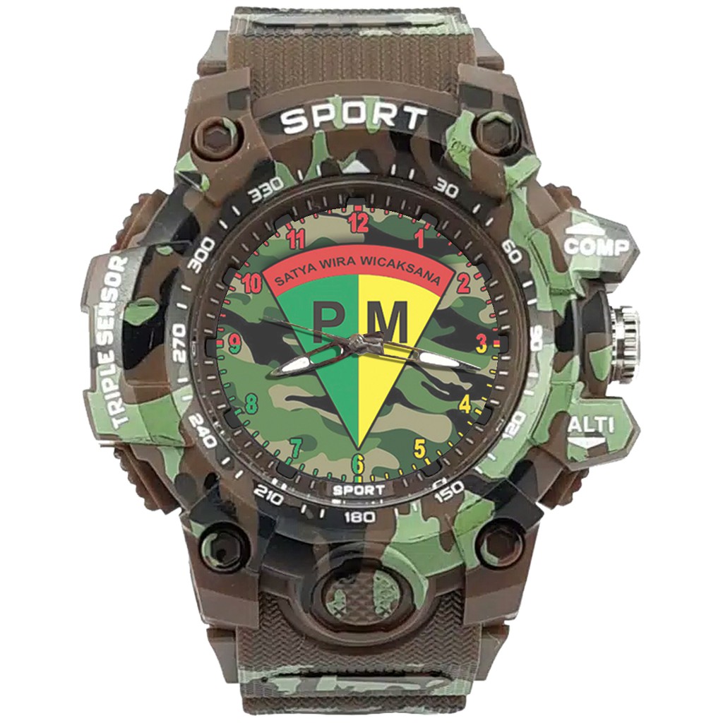 {Istimewa} Jam Tangan PM - POLISI MILITER 1 Coklat Army Water Resistant