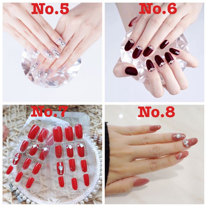 BS363 (24pcs) Kuku Palsu 3D Set Wedding Party Fake Nail Art