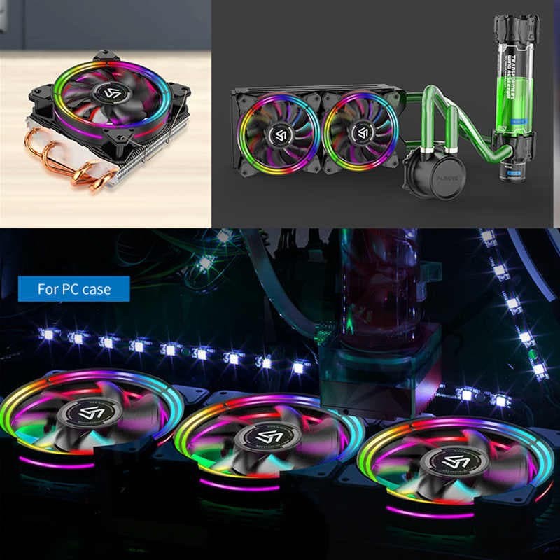 Fan case gaming alseye halo 5.0 h-120-5mr 12cm led auto rgb for pc - Kipas casing cpu komputer 120mm h120