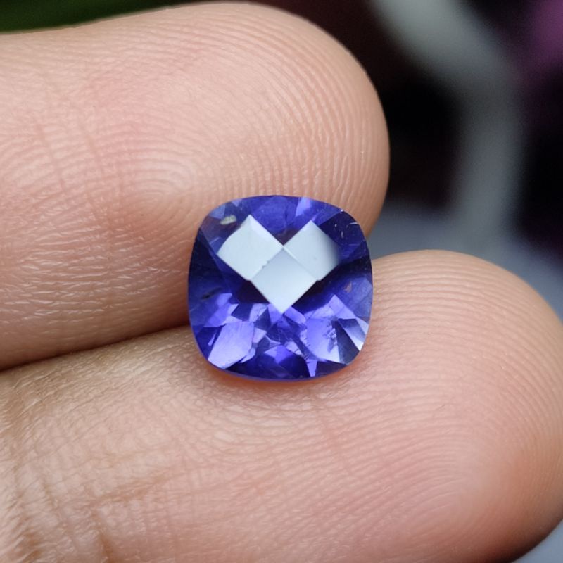 NATURAL BATU IOLITE SAFIR AIR CUSHION 8X8MM