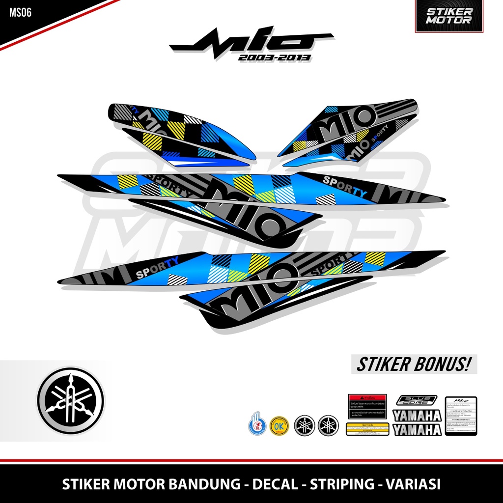 STRIPING MIO SPORTY / GARNISH / GRAFIS 6 / MIO LAMA / SMILE / GARNIS / THAILOOK / STICKER / STIKER /