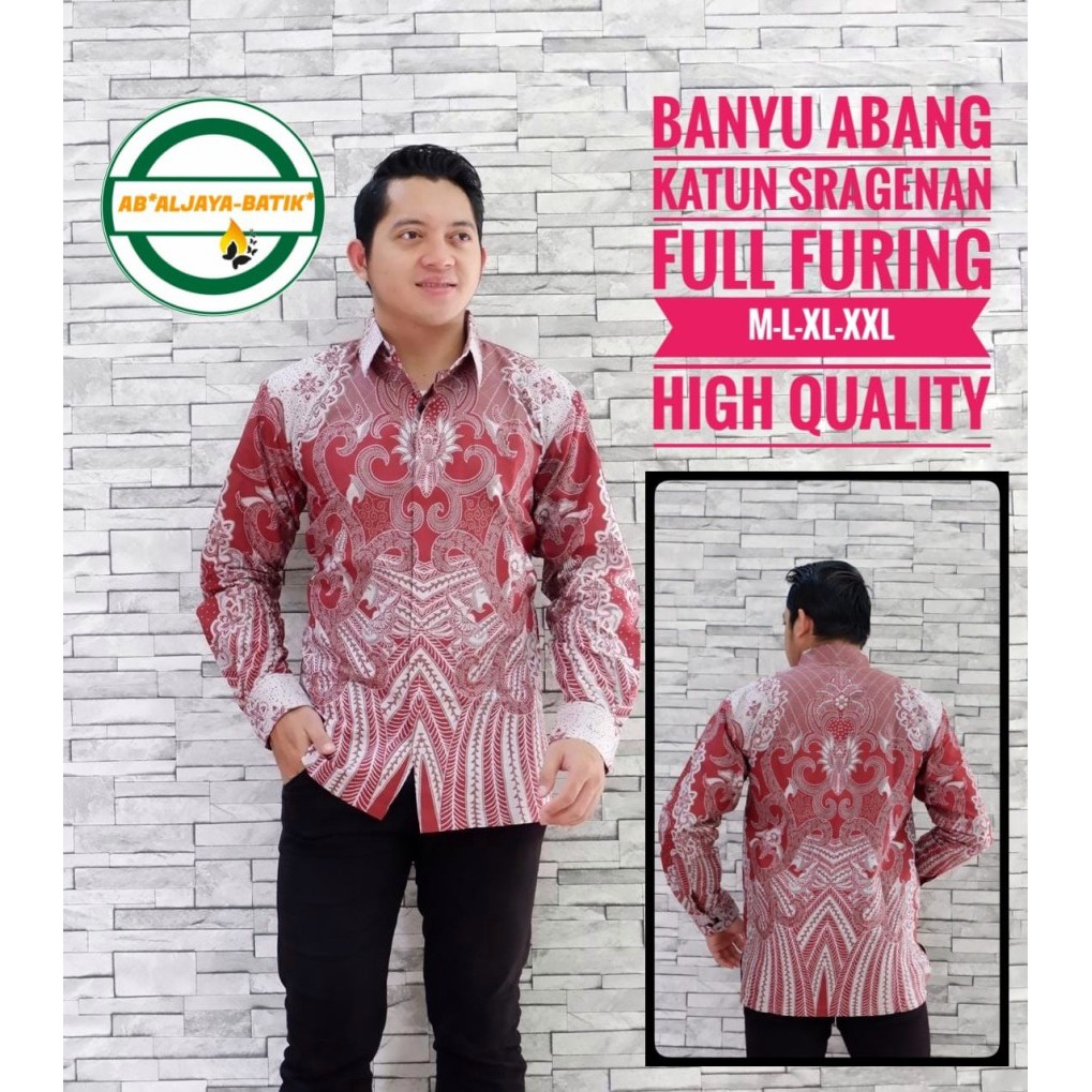 Banyu Pink Kemaja Batik Pria Pendek Full Furing by Aljaya Batik