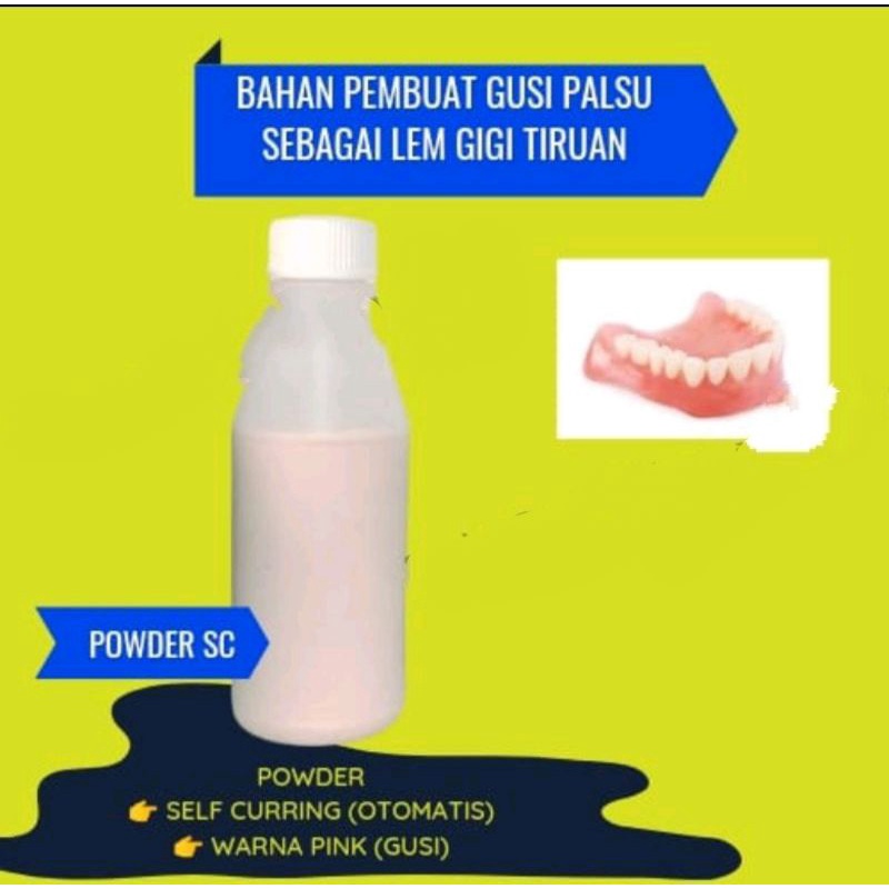 Bahan Pencetak Gusi Palsu Permanen, Tahan Lama,POWDER SELF CURING - POWDER - BUBUKAN PEMBUAT GIGI GU