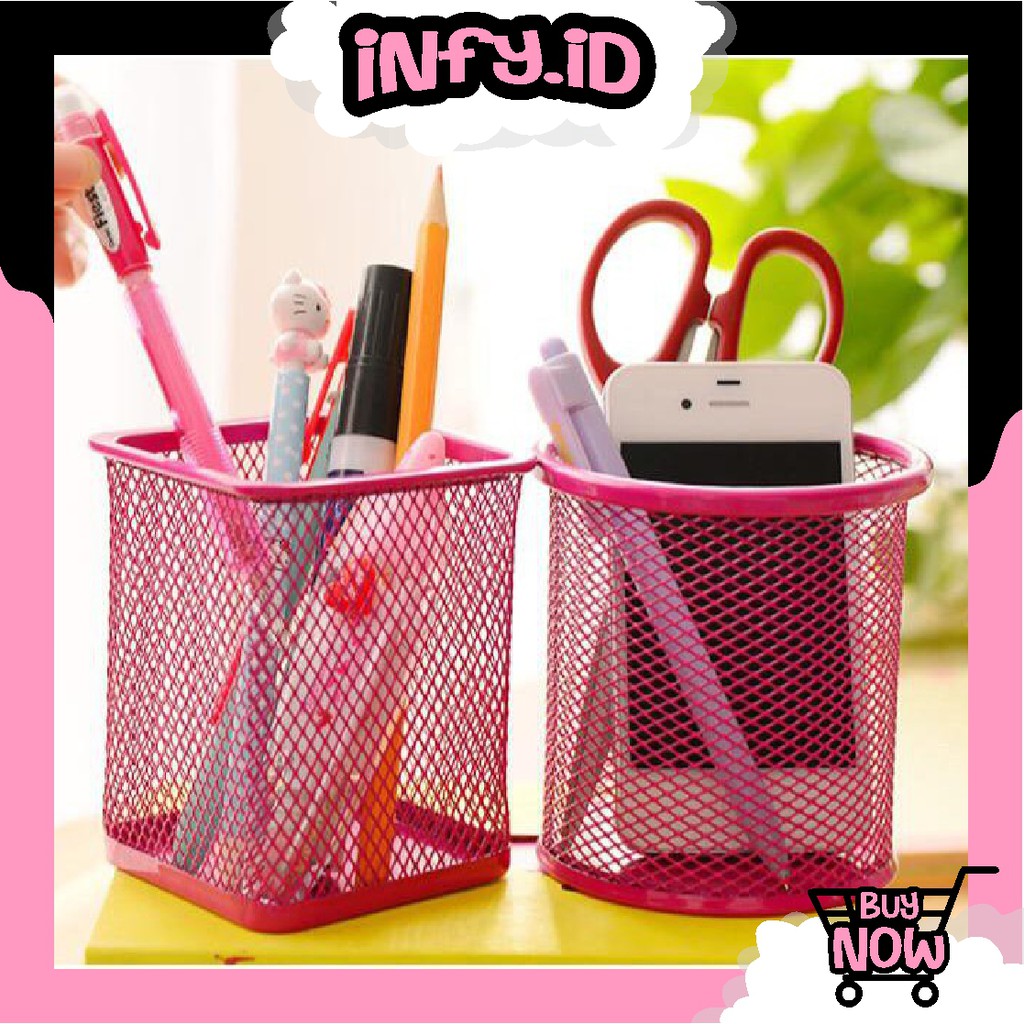 INFY - KERANJANG / TEMPAT PENSIL / ALAT TULIS MEJA - DESK SET - PEN HOLDER R010