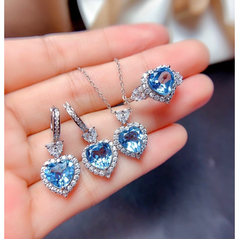 Fashion Luxury Heart-Shaped Moissanite Jewelry Set