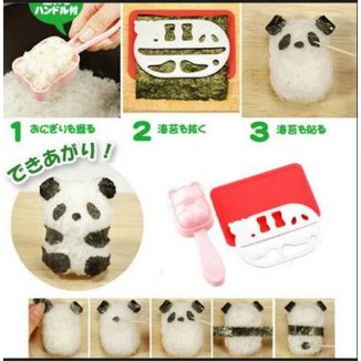 Set Cetakan Nasi Panda dan Cetakan Nori - Set Cetakan Bento Nasi Panda Cute Rice Mold Bento Mold