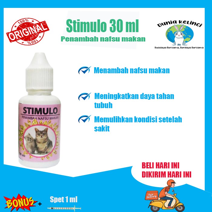 VITAMIN KUCING STIMULO 30 ML PENAMBAH NAFSU MAKAN  MEMPERKUAT DAYA TAHAN TUBUH