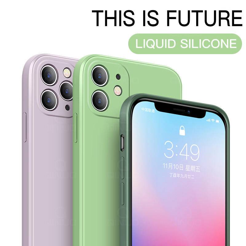 Soft Case Silikon Desain Kotak Untuk iPhone X XS Max XR 6 7 8 Plus SE 2020 2022 SE3