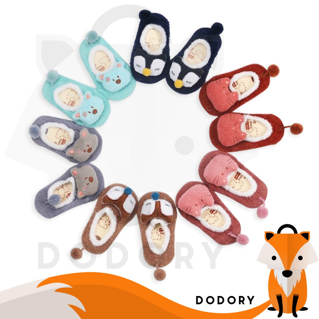 DODORY KS02 Sepatu Bayi Bulu Karakter Sepatu Anak Motif  Prewalker Baby Shock Animal