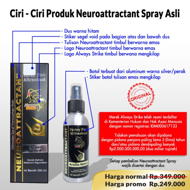 ORIGINAL Neuroattractant Spray Fish Attractant Ikan Umpan Pancing Non Essen