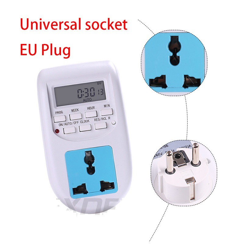 Programmable Digital Timer Switch Weekly Stop Kontak Minggu 16 Program On Off AL-06 AL 06 220V