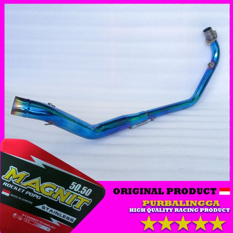 Pipa leheran knalpot bluemoon CBR150R Facelift New CBR 150 full bending stainless - Header blue bend