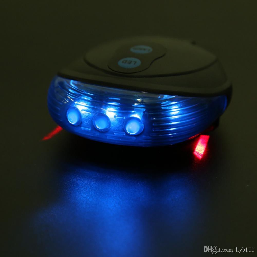 Lampu Belakang Sepeda 5 LED 2 Laser 3 Mode Anti Air