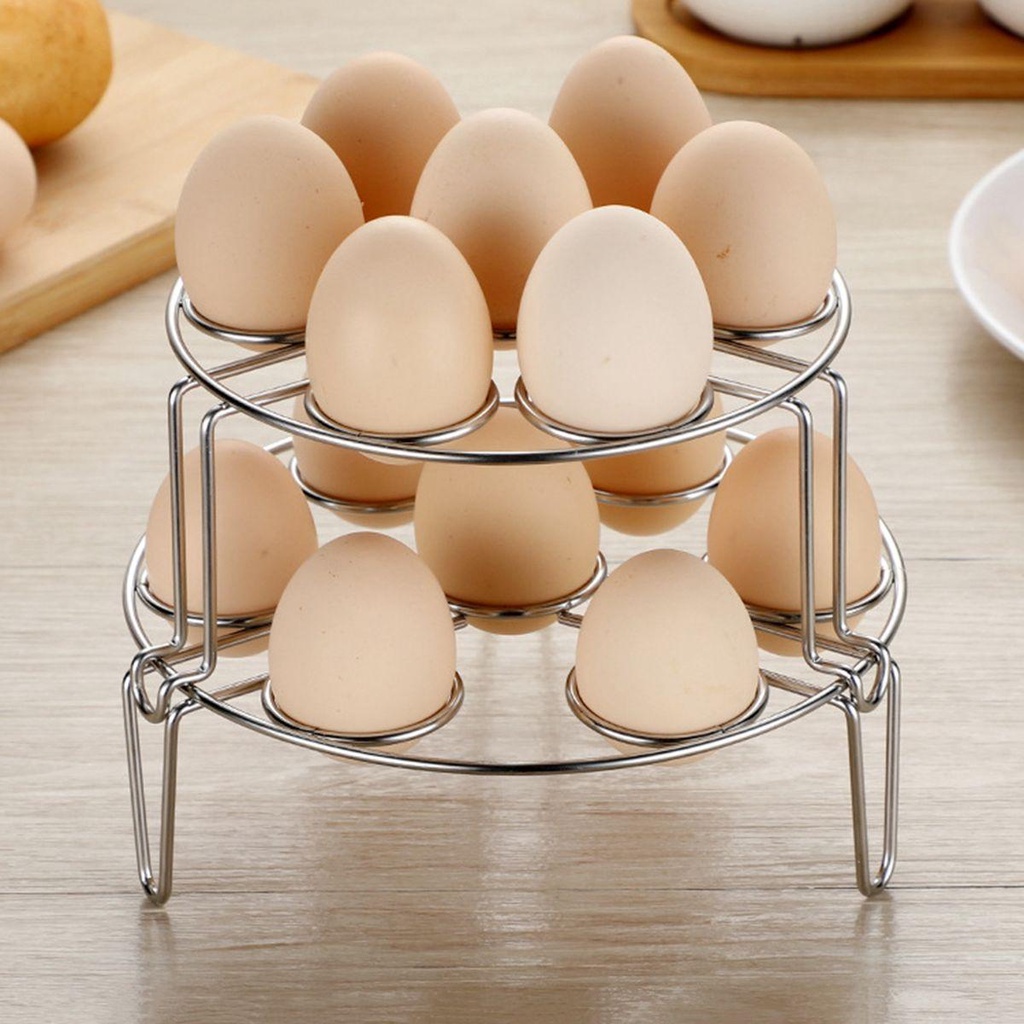 Rebuy Rak Steamer Telur Tahan Lama Multifungsi Stainless Steel Stackable Penahan Panas